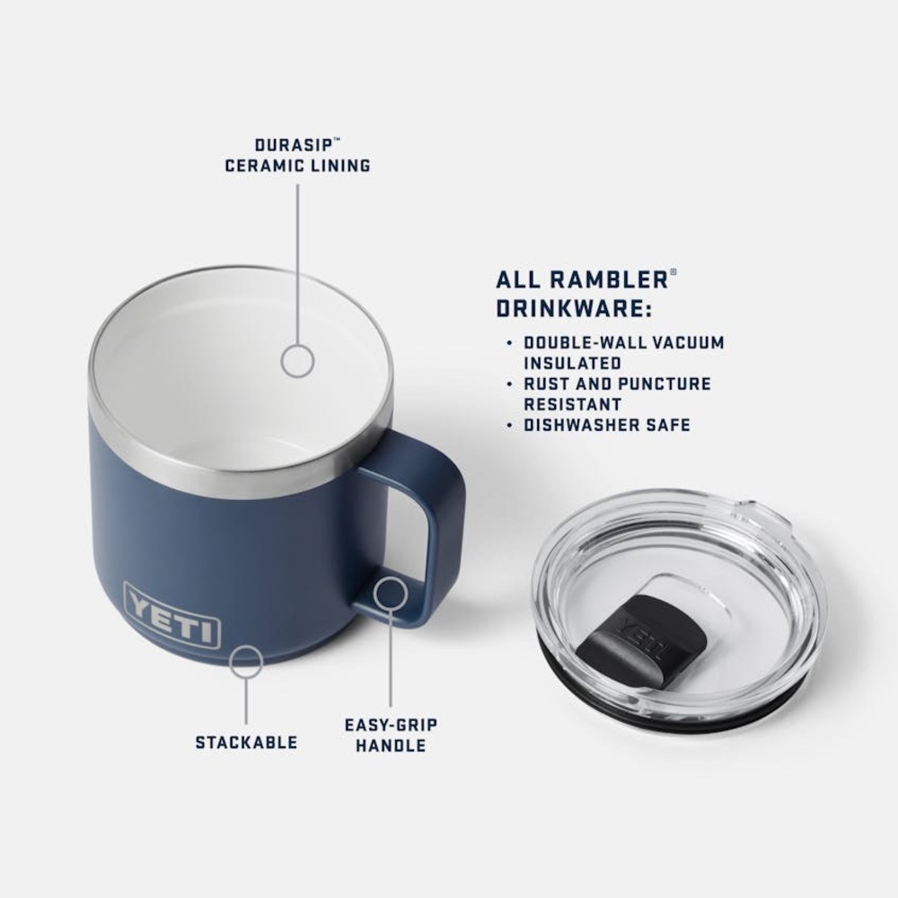 YETI Rambler 14 oz Stackable Mug Moon Dust Textured STACKABLE MUG CERAMIC LINING - Picture 6 of 16